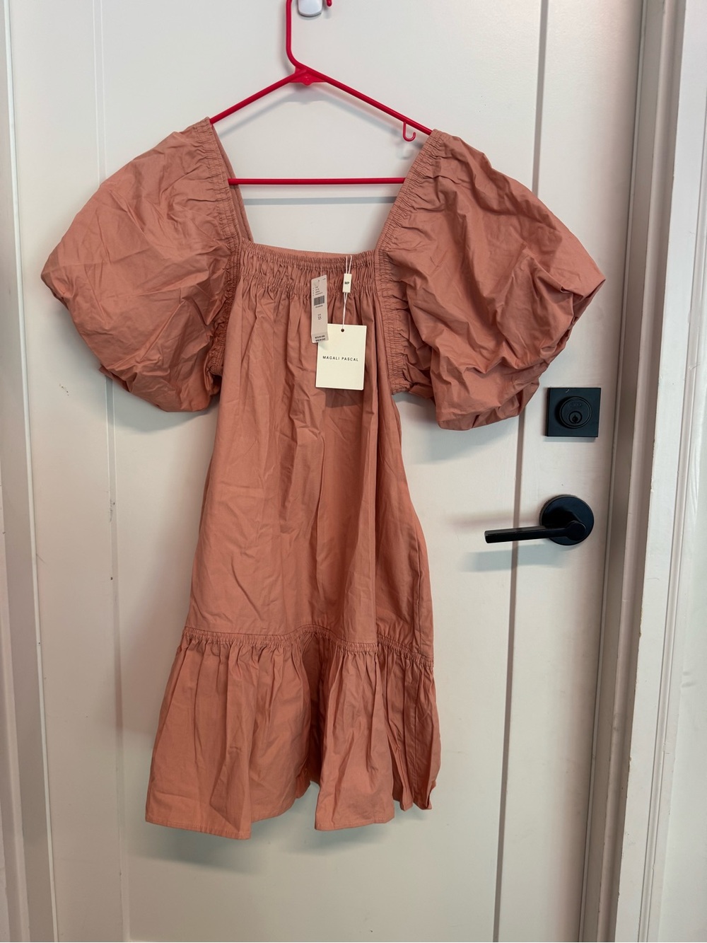 Magali Pascal Peach/Blush Puff Sleeve Dress, NWT